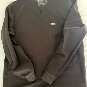 FIGS Black Long Sleeve Scrub Top